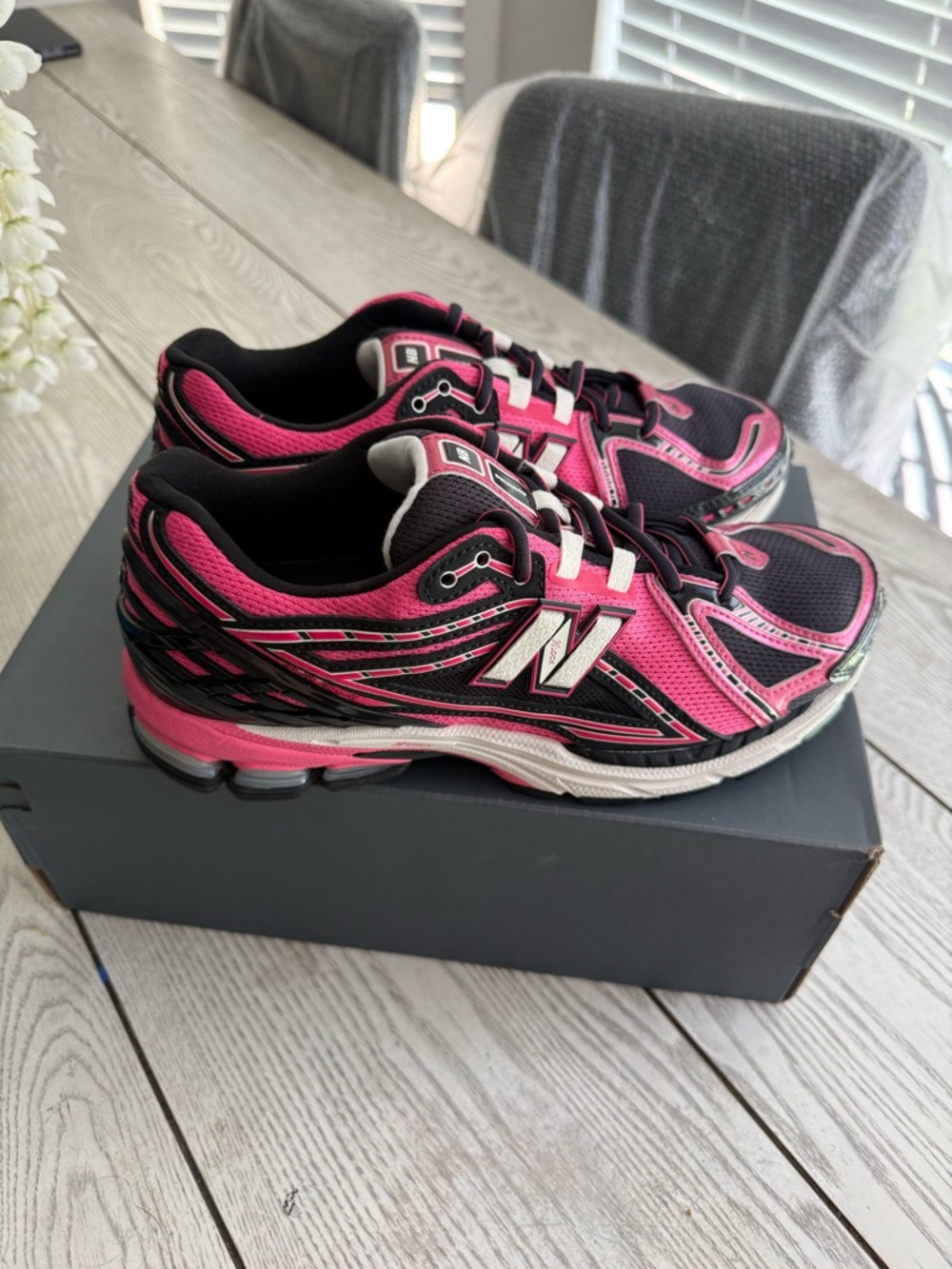 New Balance Hot Pink and Black Athletic Sneakers